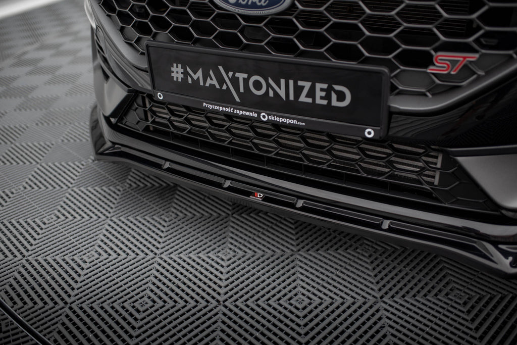 Maxton Design Street+ Spoilerlippe Front Ansatz V.4 + Flaps passend für Ford Fiesta ST / ST-line Mk8 Facelift