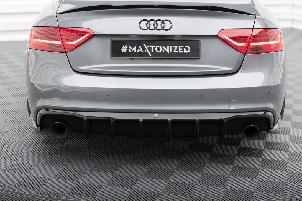 Maxton Design Diffusor Heck Ansatz passend für Audi S5 / A5 S-Line 8T Facelift (Einzelauspuff li. re.)