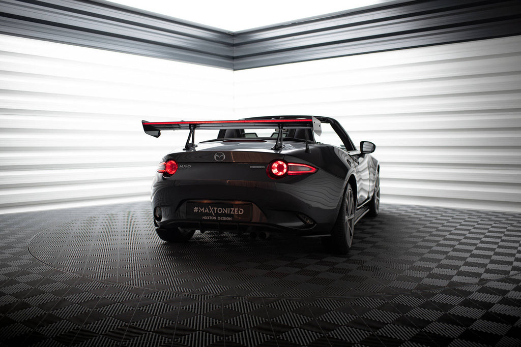 Maxton Design Carbon Spoiler With Upper Swan Mounting + LED Mazda MX-5 ND (Mk4) für Mazda MX-5 Mk4 (ND)