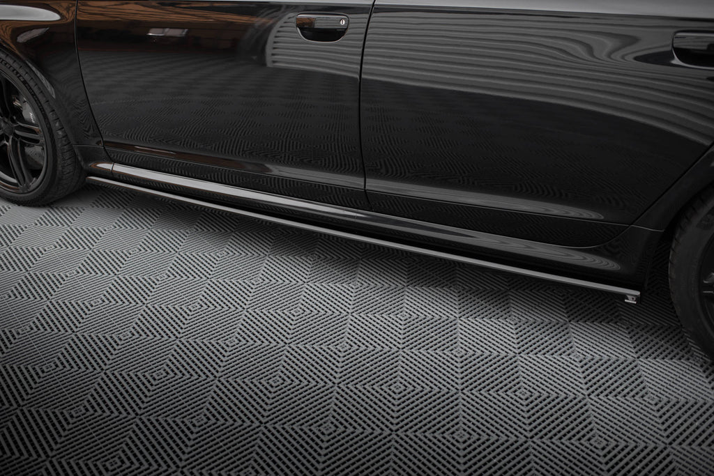 Maxton Design Street+ Seitenschweller Leisten V.2 passend für Audi RS6 Avant C6 schwarz Hochglanz