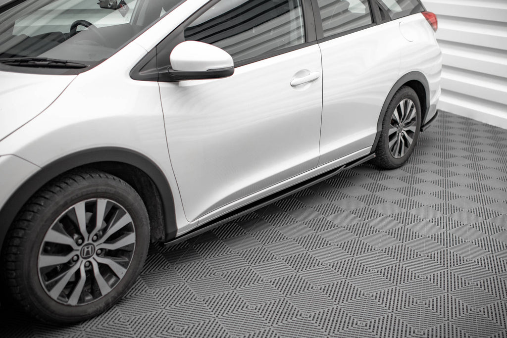 Maxton Design Street+ Seitenschweller Leisten passend für Honda Civic Mk9 schwarz Hochglanz