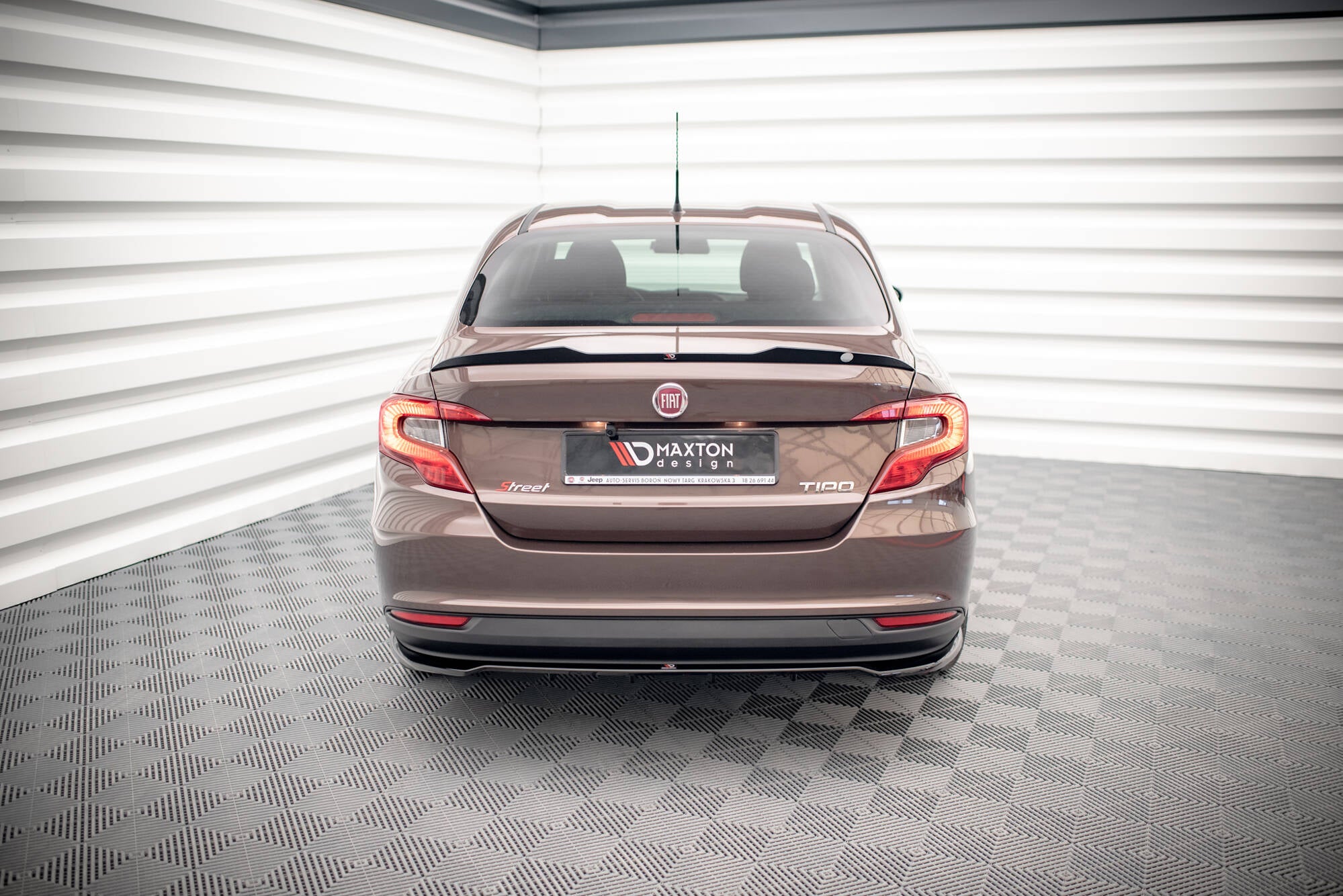 Maxton Design Spoiler CAP passend für Fiat Tipo S Limousine Mk1 schwarz Hochglanz