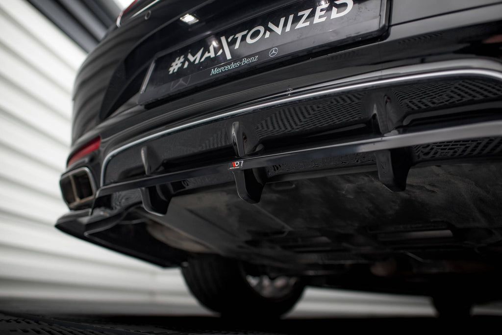 Maxton Design Street+ Mittlerer Diffusor RACE passend für Mercedes-Benz S Coupe AMG-Line C217 Facelift schwarz Hochglanz