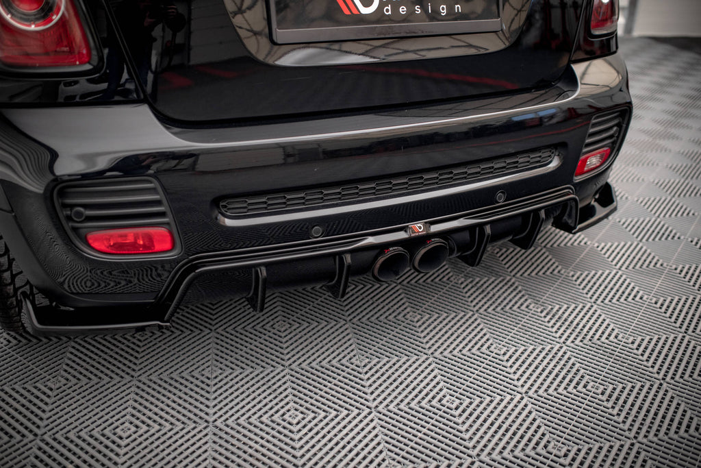 Maxton Design Diffusor Heck Ansatz passend für Mini Cooper John Cooper Works R56 schwarz Hochglanz