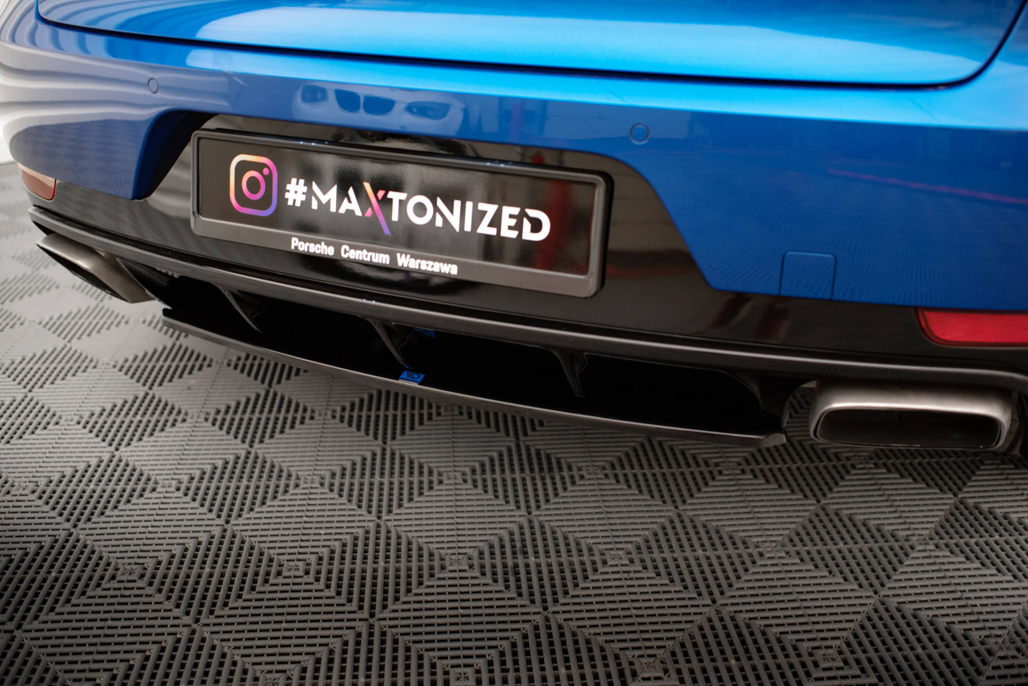 Maxton Design Heckansatz Porsche Macan Mk1 schwarz Hochglanz für Porsche Macan Mk1