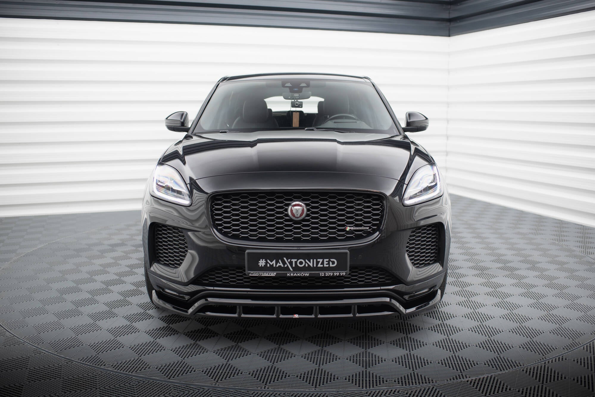 Maxton Design Street+ Spoilerlippe Front Ansatz passend für Jaguar E-Pace R-Dynamic X540 schwarz Hochglanz