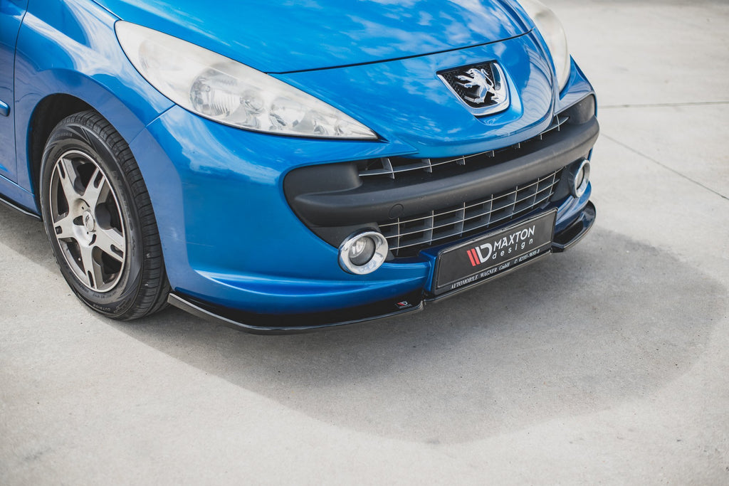 Maxton Design Street+ Spoilerlippe Front Ansatz passend für Peugeot 207 Sport schwarz Hochglanz
