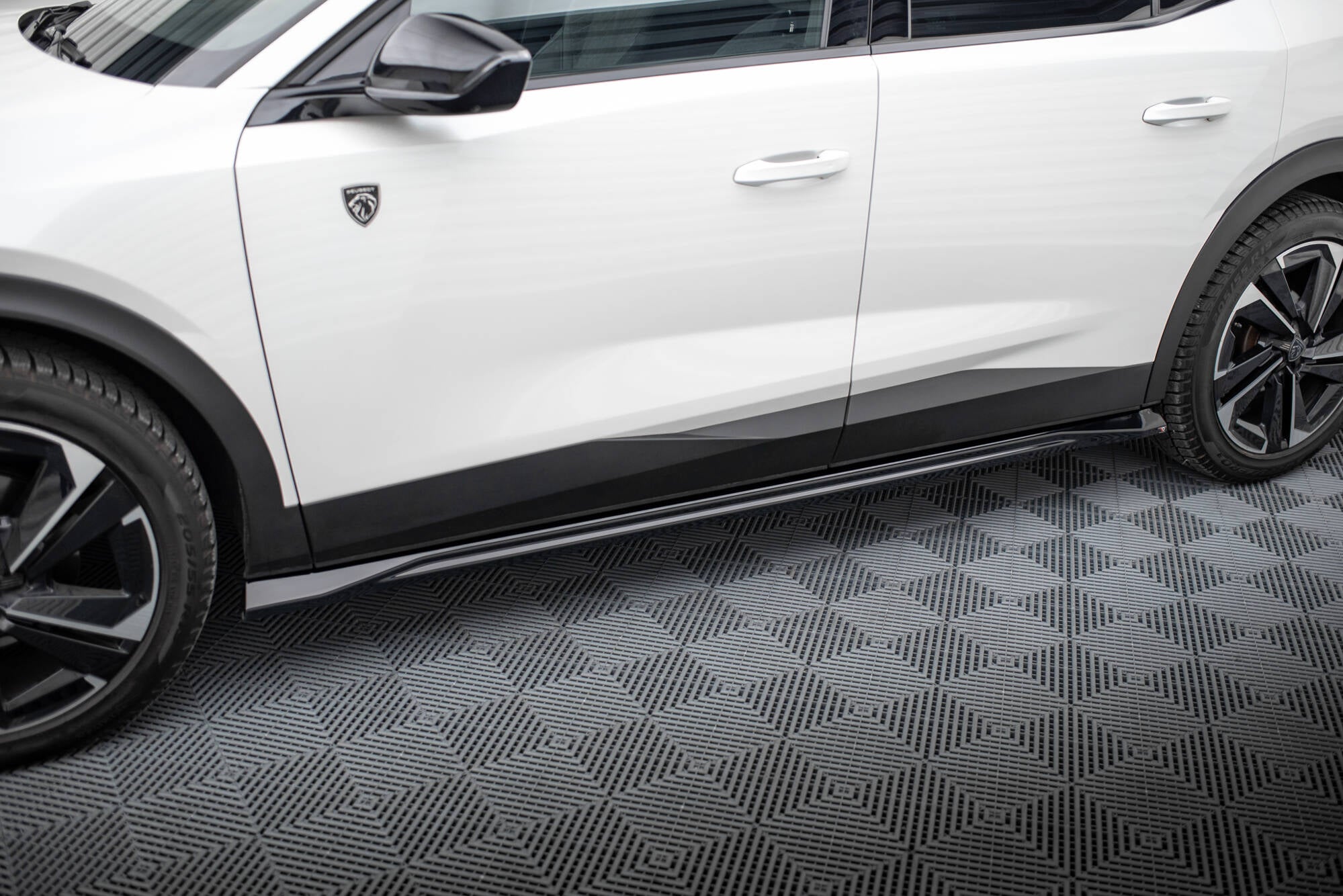 Maxton Design Street+ Seitenschweller Leisten passend für Peugeot 408 Mk1 schwarz Hochglanz