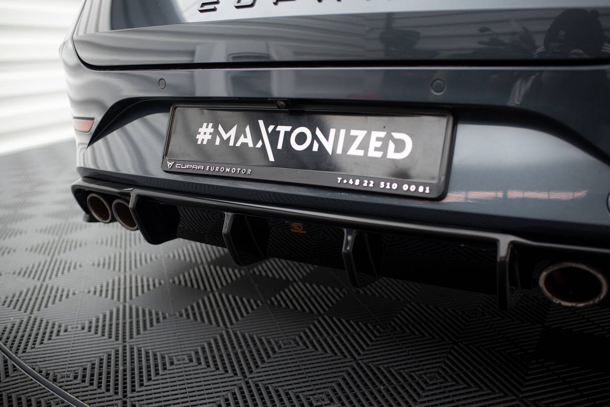 Maxton Design Diffusor Heck Ansatz passend für Cupra Leon ST Mk1 Facelift schwarz Hochglanz