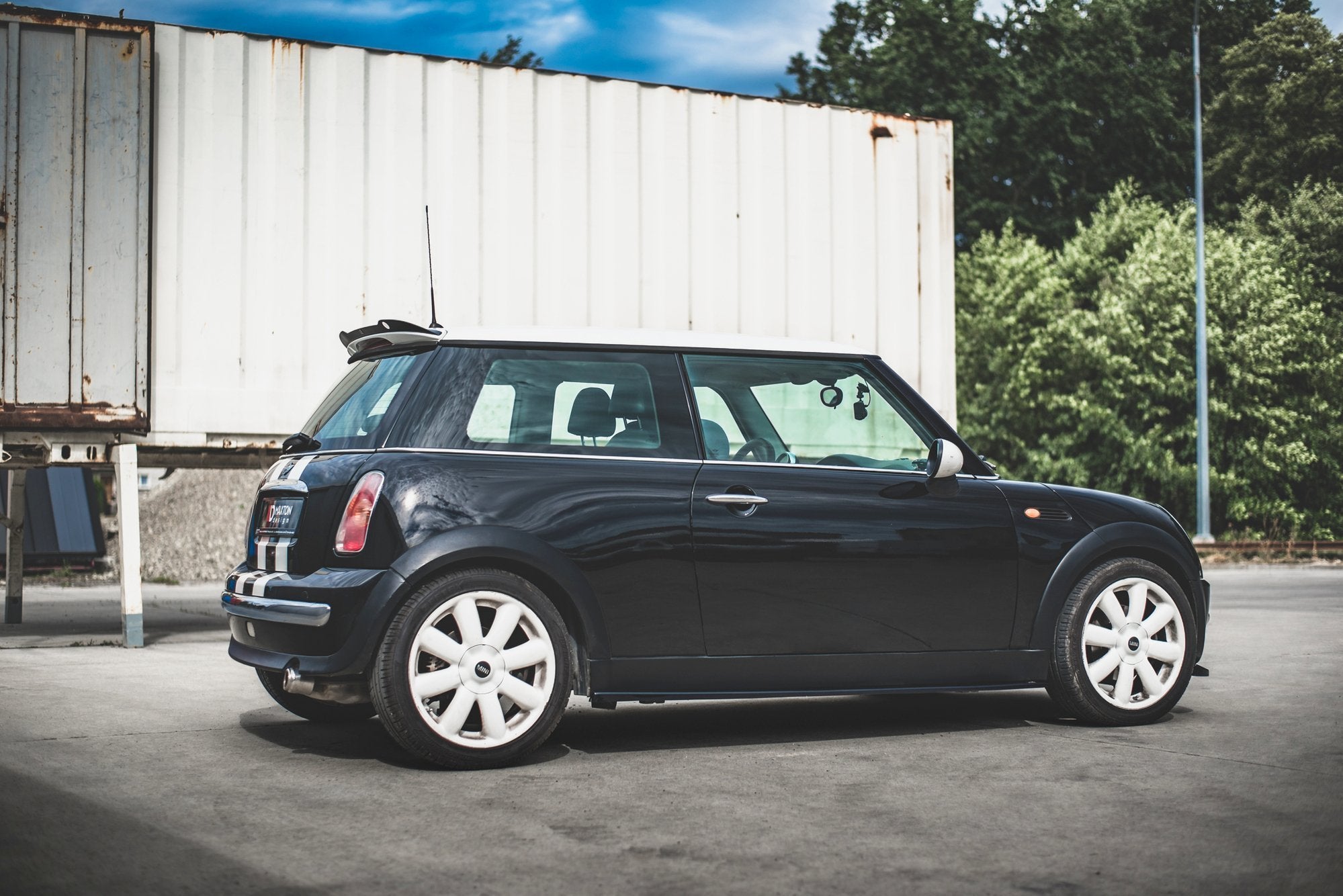 Maxton Design Spoiler CAP passend für Mini Cooper / One R50 schwarz Hochglanz