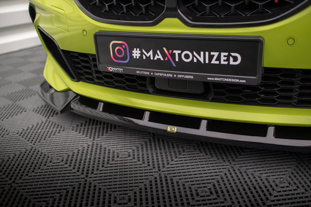 Maxton Design Street+ Spoilerlippe Front Ansatz V.6 passend für BMW 1er M-Paket / M135i / 128ti F40 schwarz Hochglanz