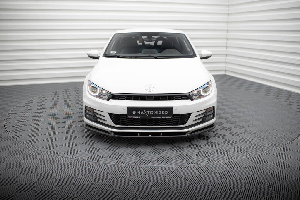 Maxton Design Street+ Spoilerlippe Front Ansatz V.1 passend für VW Scirocco Mk3 Facelift schwarz Hochglanz