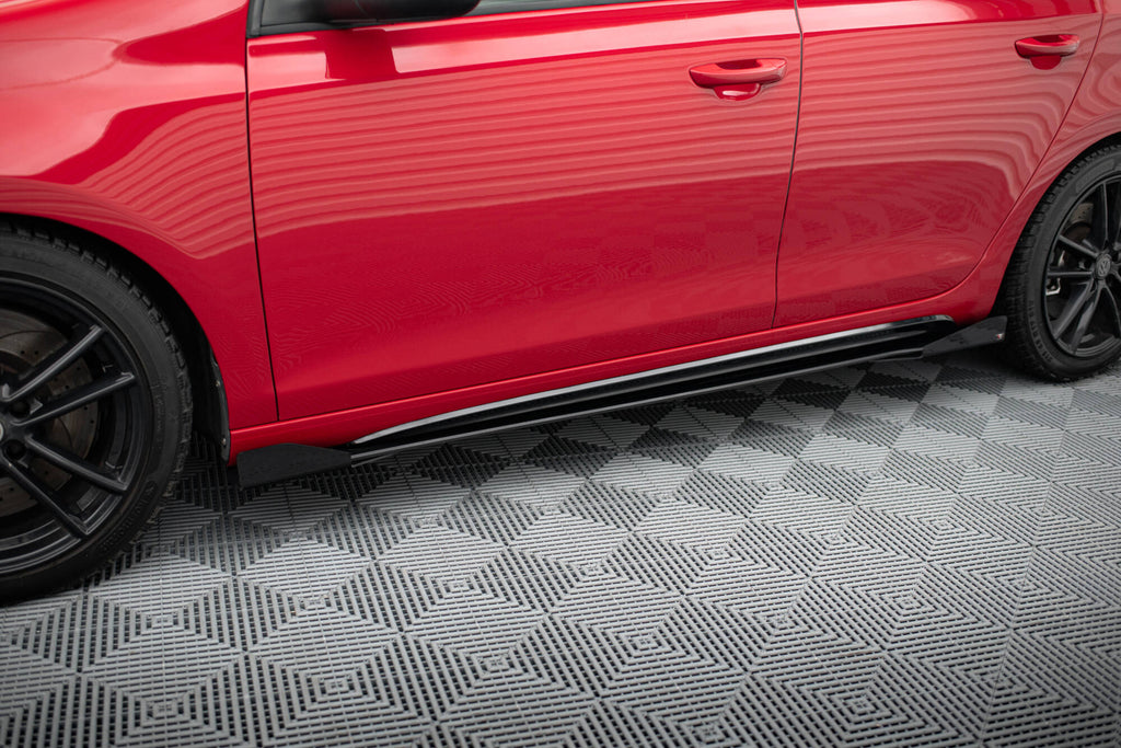 Maxton Design Seitenschweller Flaps passend für VW Golf GTI Mk6 schwarz Hochglanz