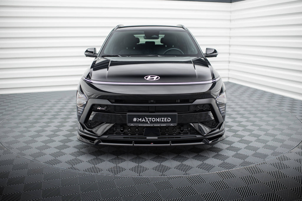 Maxton Design Street+ Spoilerlippe Front Ansatz passend für Hyundai Kona N-Line Mk2 schwarz Hochglanz