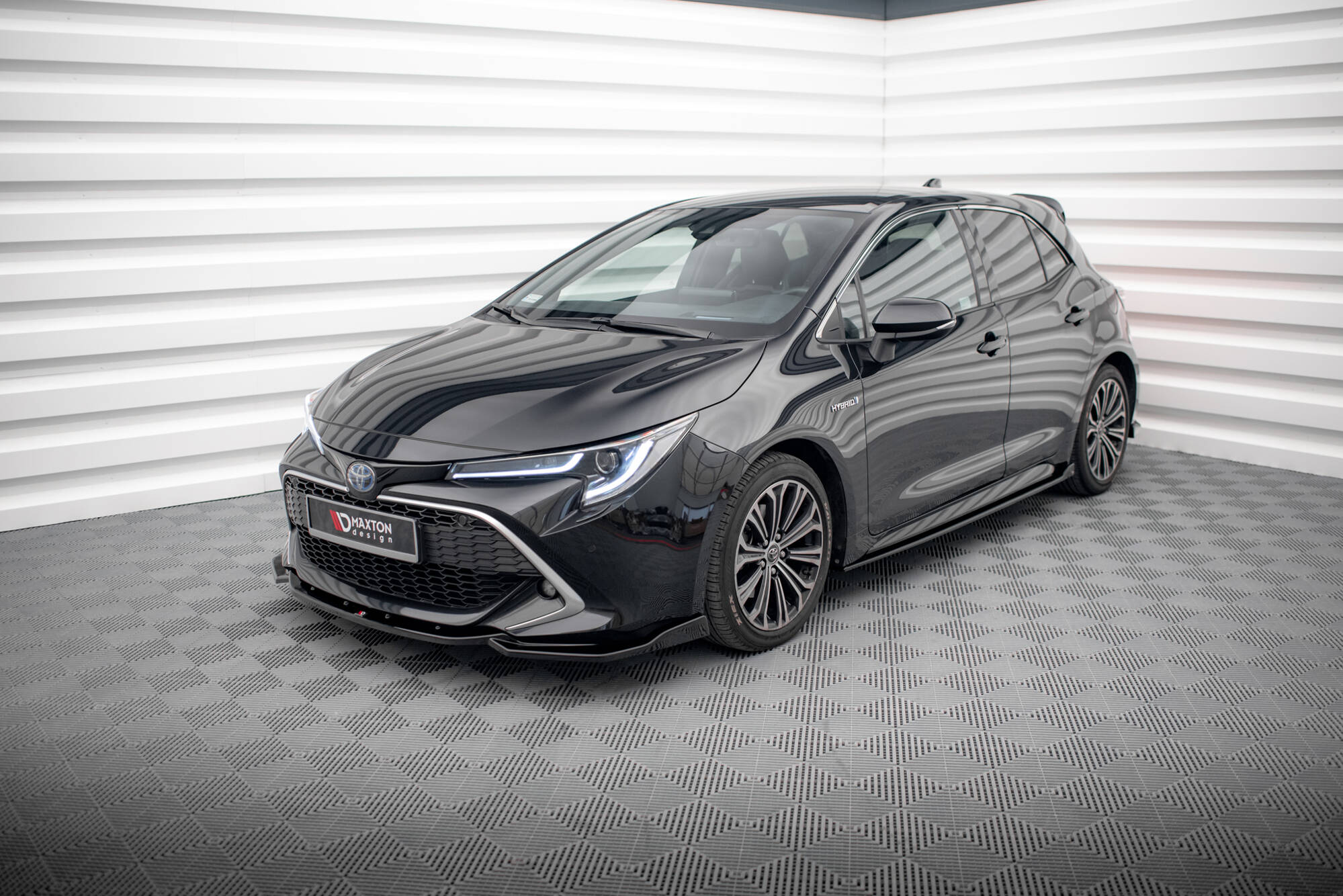 Maxton Design Street+ Seitenschweller Leisten passend für Toyota Corolla XII Hatchback schwarz Hochglanz