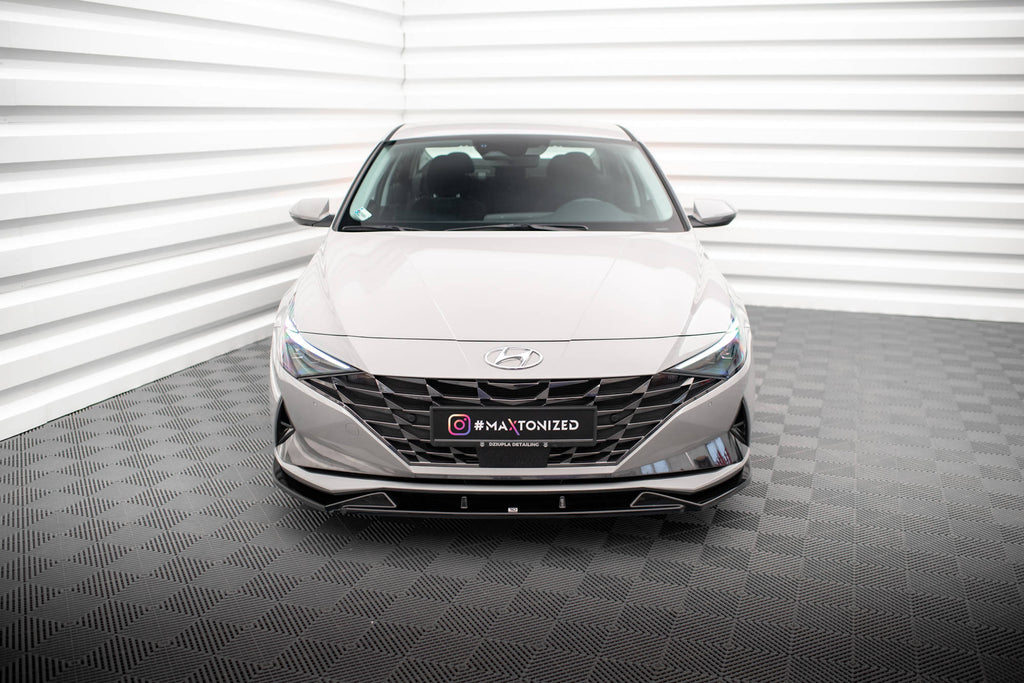 Maxton Design Street+ Spoilerlippe Front Ansatz passend für Hyundai Elantra Mk7 schwarz Hochglanz