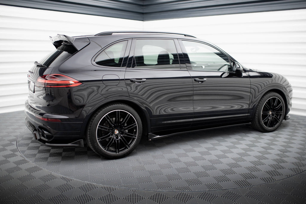 Maxton Design Street+ Seitenschweller Leisten passend für Porsche Cayenne Mk2 Facelift schwarz Hochglanz