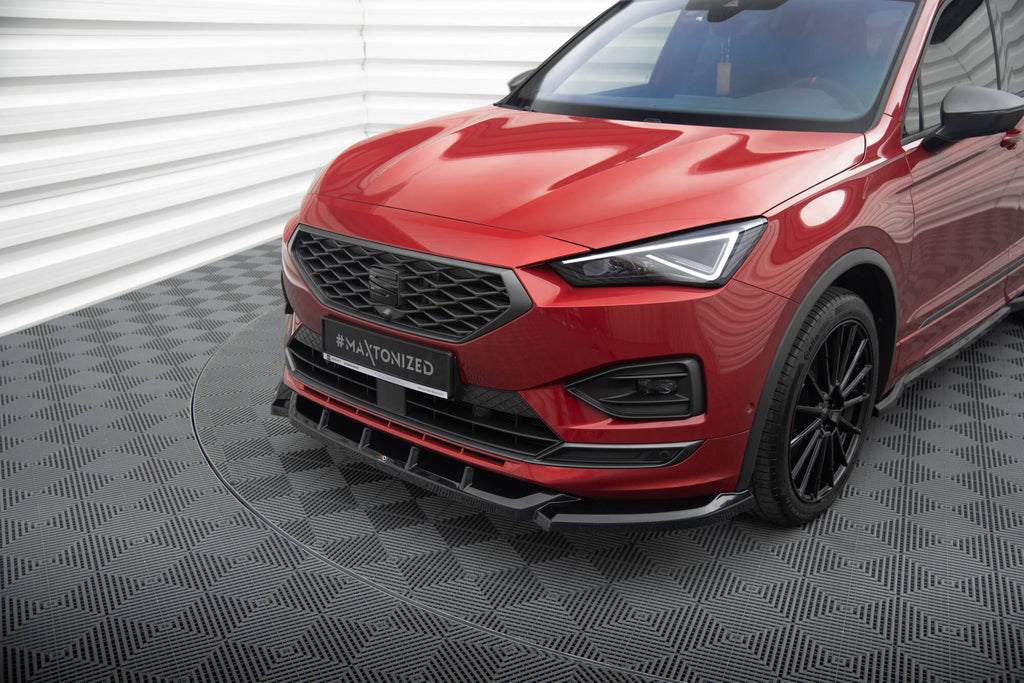 Maxton Design Street+ Spoilerlippe Front Ansatz V.1 passend für Seat Tarraco FR Mk1 schwarz Hochglanz