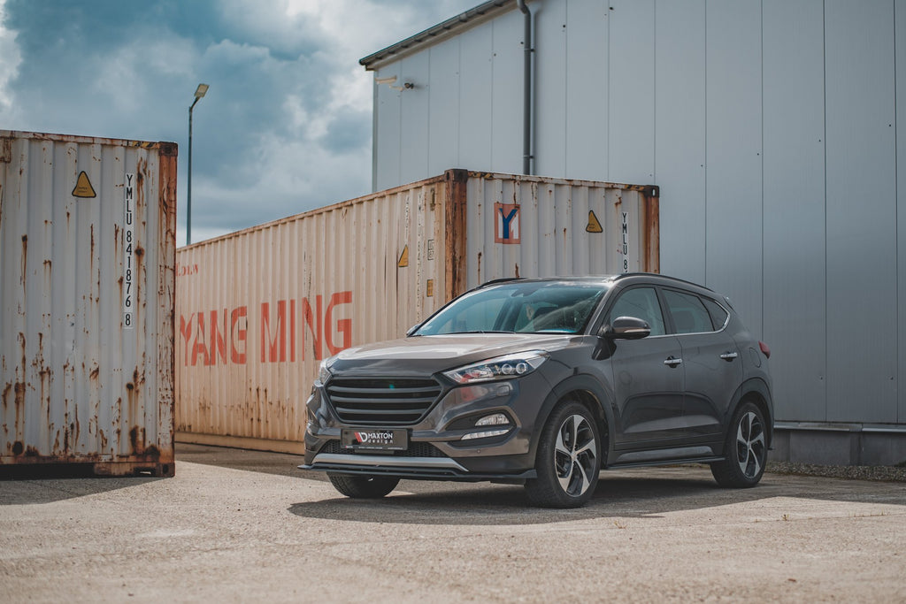 Maxton Design Street+ Spoilerlippe Front Ansatz passend für Hyundai Tucson Mk3 schwarz Hochglanz