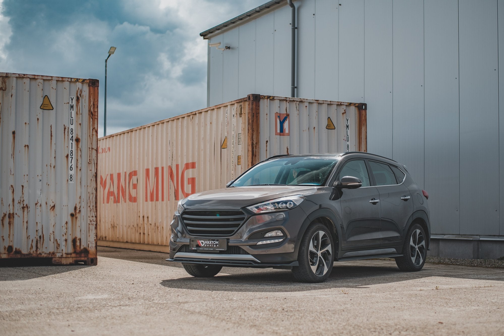 Maxton Design Street+ Spoilerlippe Front Ansatz passend für Hyundai Tucson Mk3 schwarz Hochglanz