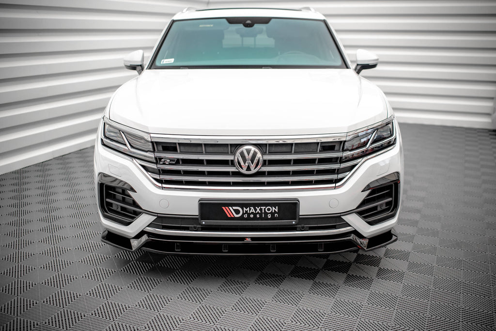 Maxton Design Street+ Spoilerlippe Front Ansatz passend für VW Touareg R-Line Mk3 schwarz Hochglanz