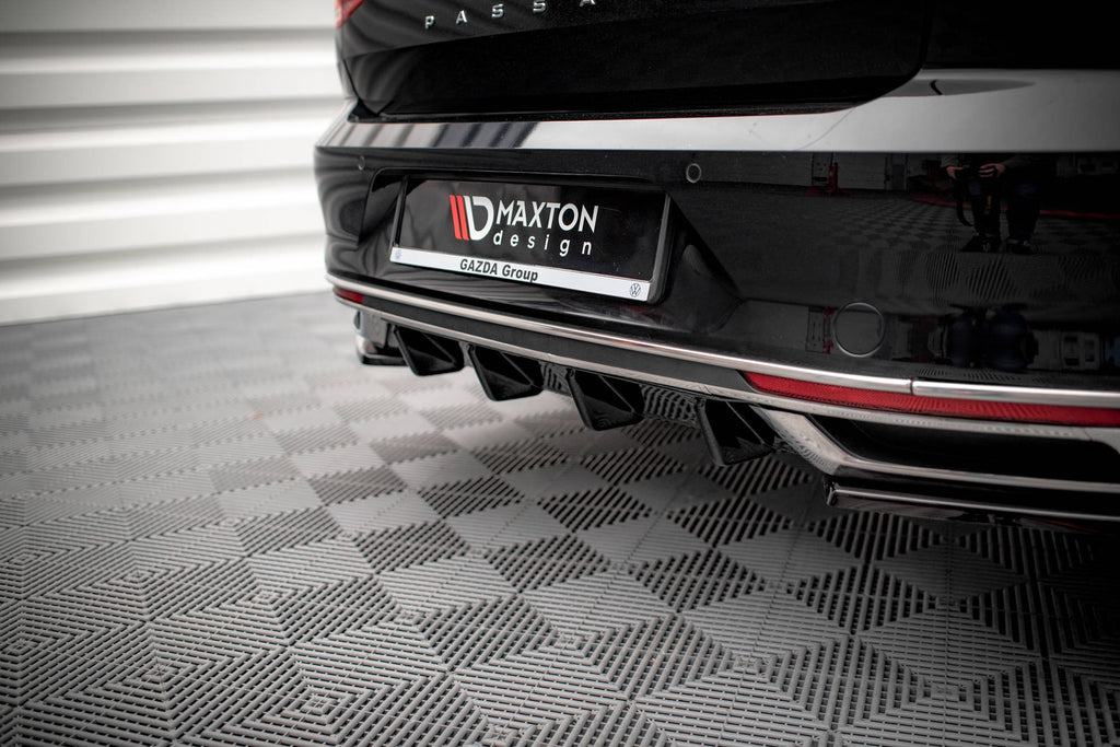 Maxton Design Diffusor Heck Ansatz passend für VW Passat B8 Facelift schwarz Hochglanz