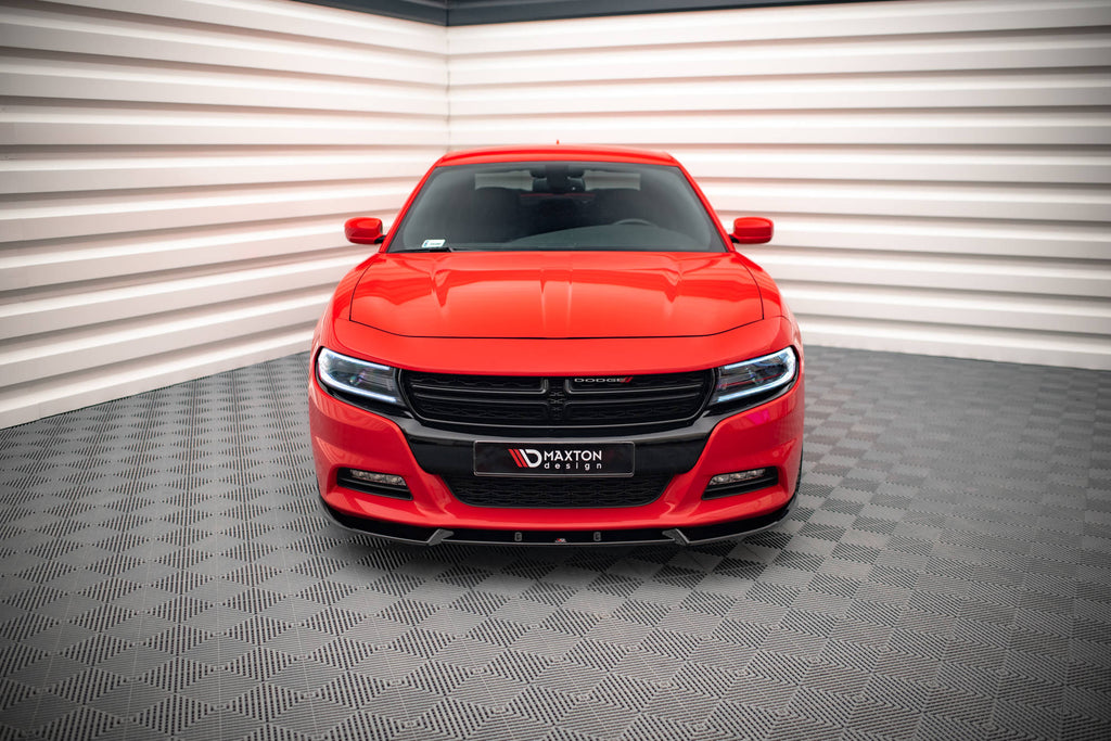 Maxton Design Street+ Spoilerlippe Front Ansatz V.1 passend für Dodge Charger RT Mk7 Facelift schwarz Hochglanz