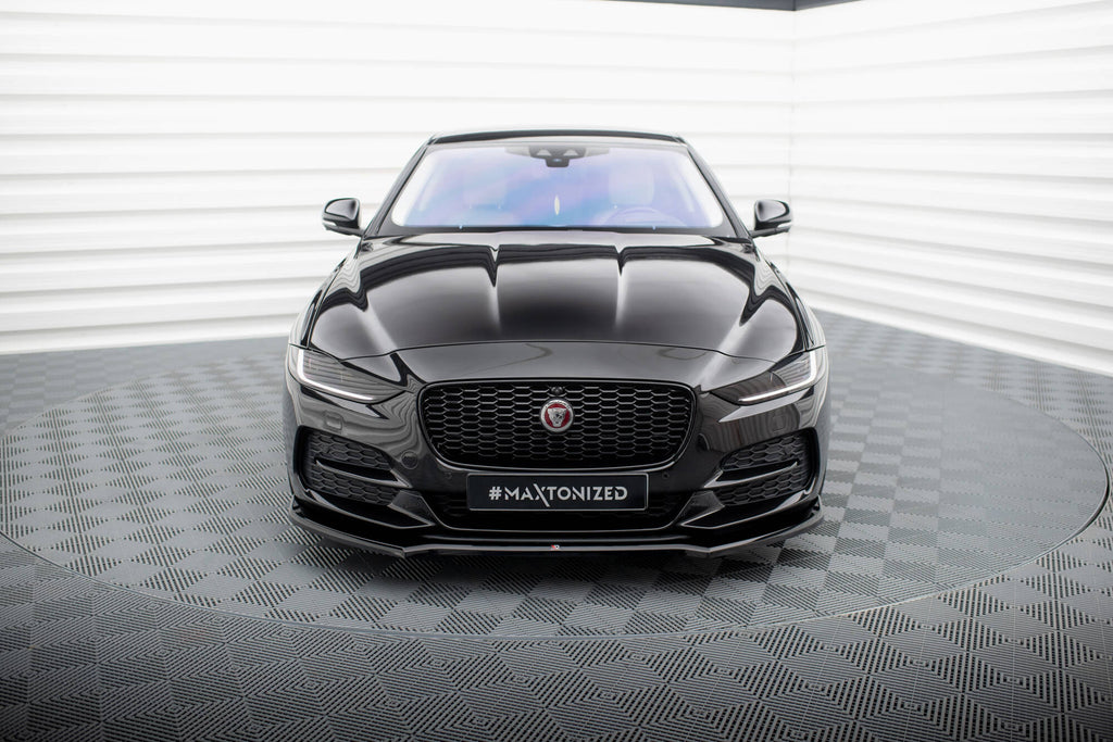 Maxton Design Street+ Spoilerlippe Front Ansatz V.1 passend für Jaguar XE X760 Facelift schwarz Hochglanz