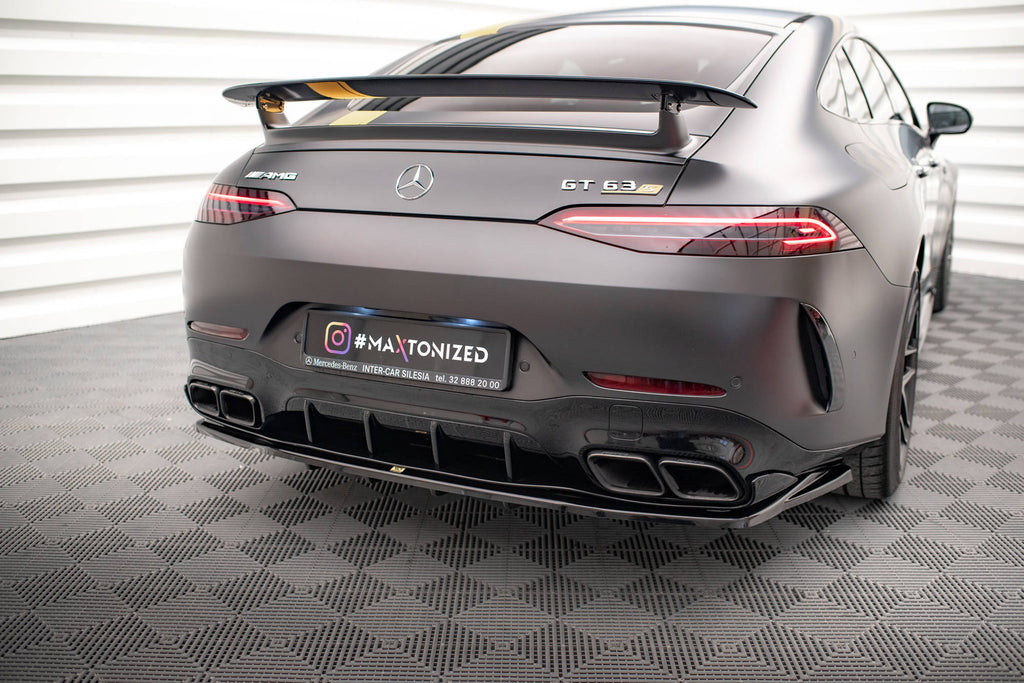 Maxton Design Street+ Mittlerer Diffusor RACE passend für Mercedes-AMG GT 63S 4 Door Coupe Aero X290 schwarz Hochglanz