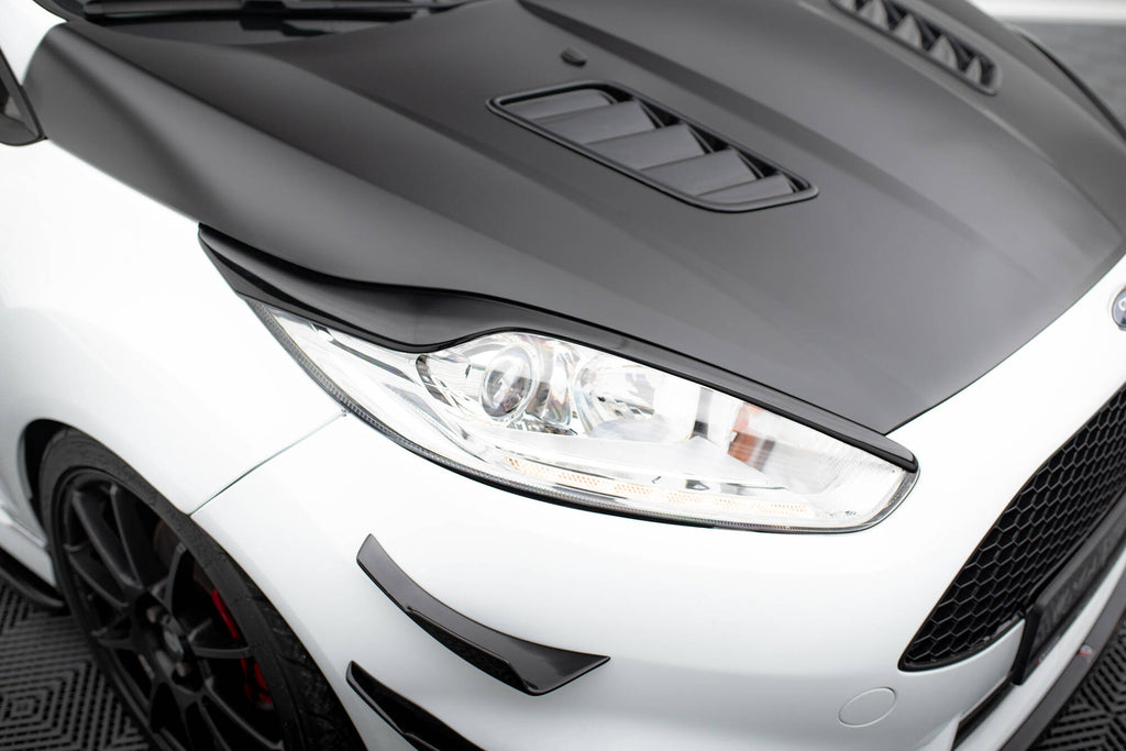 Maxton Design Scheinwerfer Blenden Böser Blick V.2 passend für Ford Fiesta ST / ST-Line / Standard Mk7 FL schwarz Hochglanz