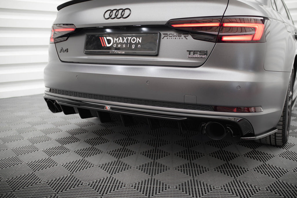 Maxton Design Diffusor Heck Ansatz V.1 passend für Audi A4 S-line B9 (Einzelauspuff li. re.)