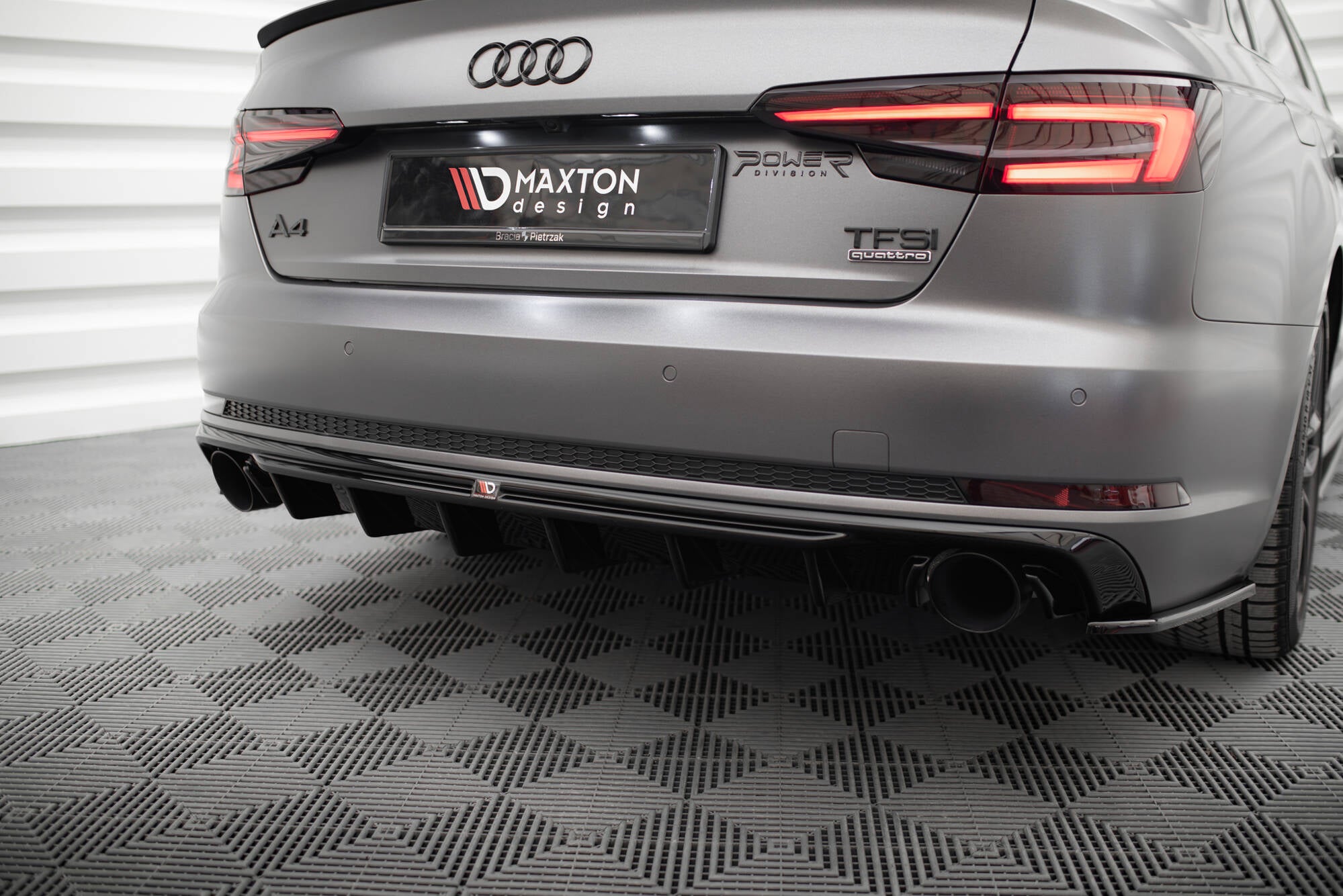 Maxton Design Diffusor Heck Ansatz V.1 passend für Audi A4 S-line B9 (Einzelauspuff li. re.)