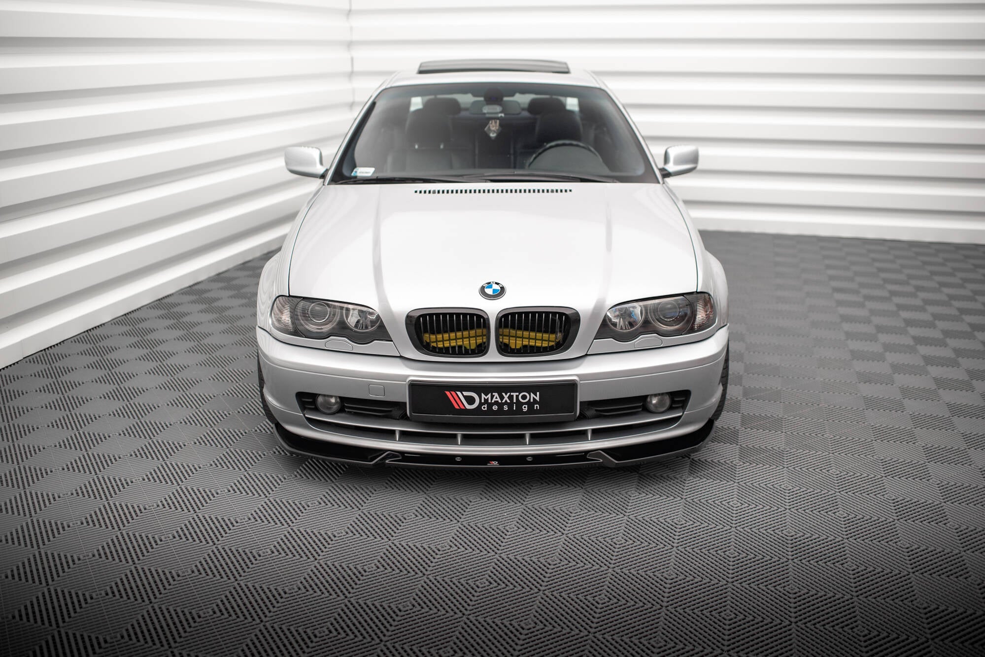 Maxton Design Street+ Spoilerlippe Front Ansatz V.3 passend für BMW 3er Coupe E46 schwarz Hochglanz