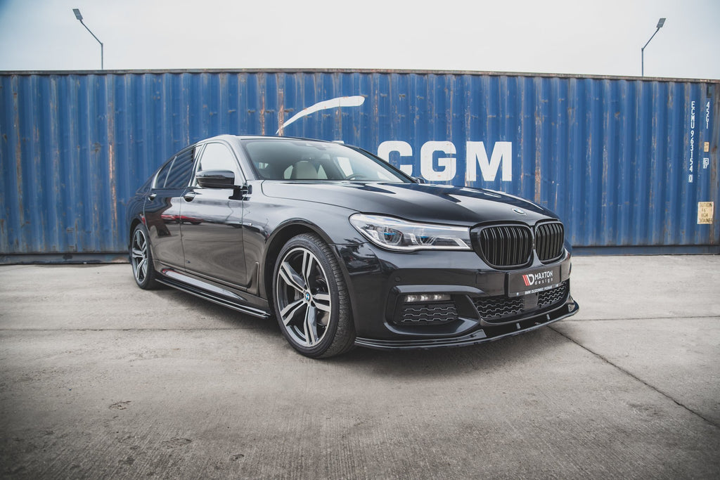 Maxton Design Street+ Spoilerlippe Front Ansatz V.2 passend für BMW 7 M-Paket G11 /G12 schwarz Hochglanz