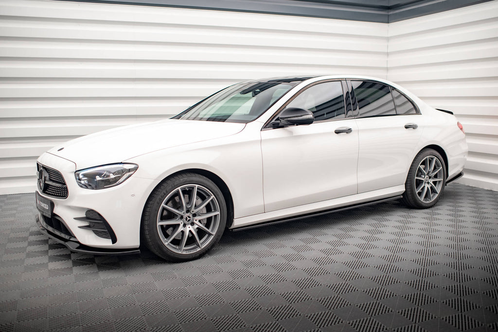 Maxton Design Street+ Seitenschweller Leisten passend für Mercedes-Benz E AMG-Line W213 Facelift schwarz Hochglanz
