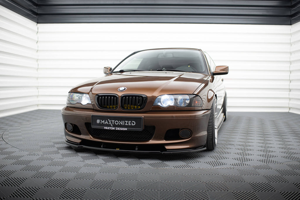 Maxton Design Street+ Spoilerlippe Front Ansatz V.1 passend für BMW 3er E46 M Paket COUPE schwarz Hochglanz