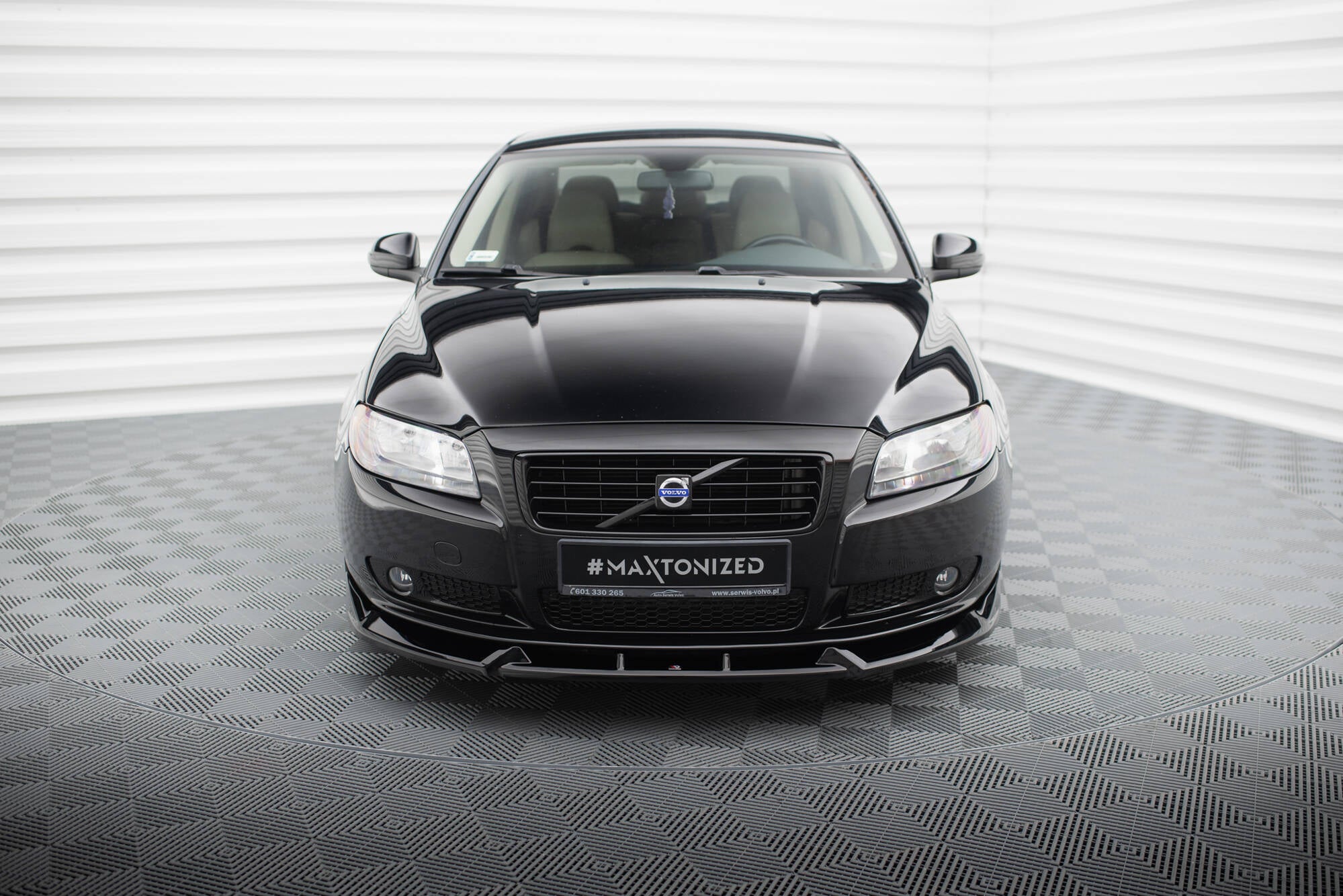 Maxton Design Street+ Spoilerlippe Front Ansatz passend für Volvo S80 Mk2 schwarz Hochglanz
