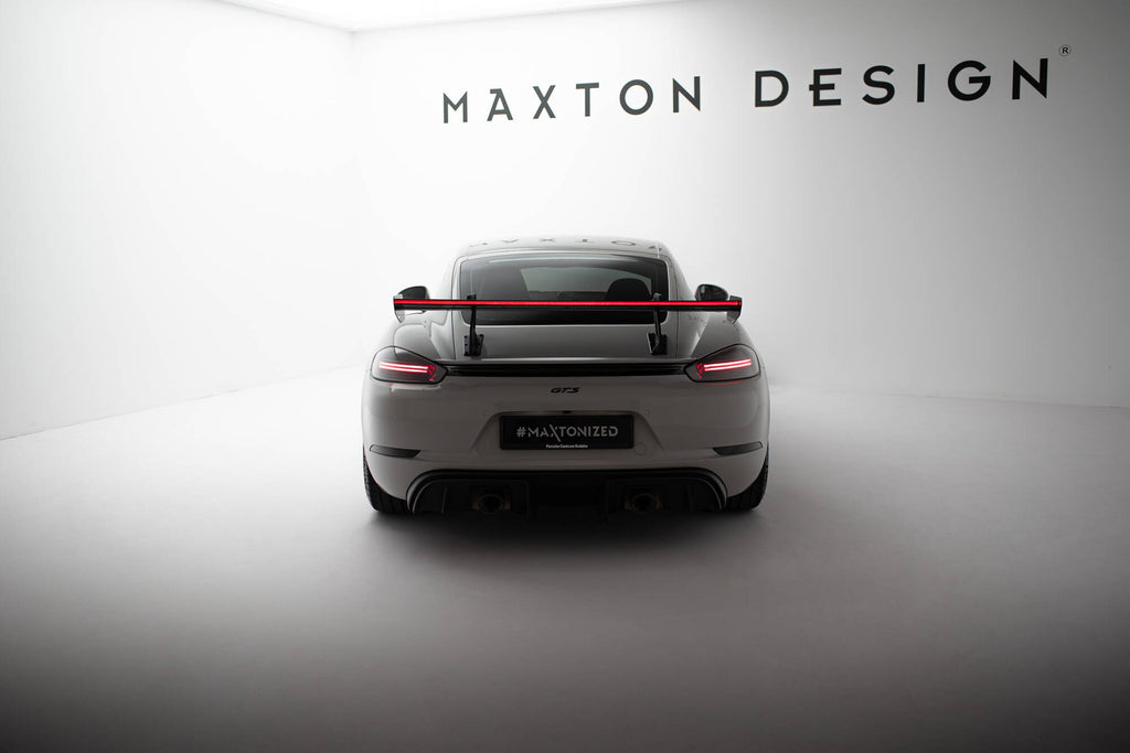 Maxton Design Carbon Spoiler With Upper Swan Mounting V.2 + LED Porsche 718 Cayman 982c für Porsche Cayman 982c