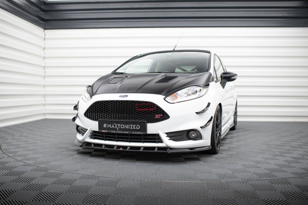 Maxton Design Street+ Spoilerlippe Front Ansatz V.6 passend für Ford Fiesta ST Mk7 Facelift schwarz Hochglanz