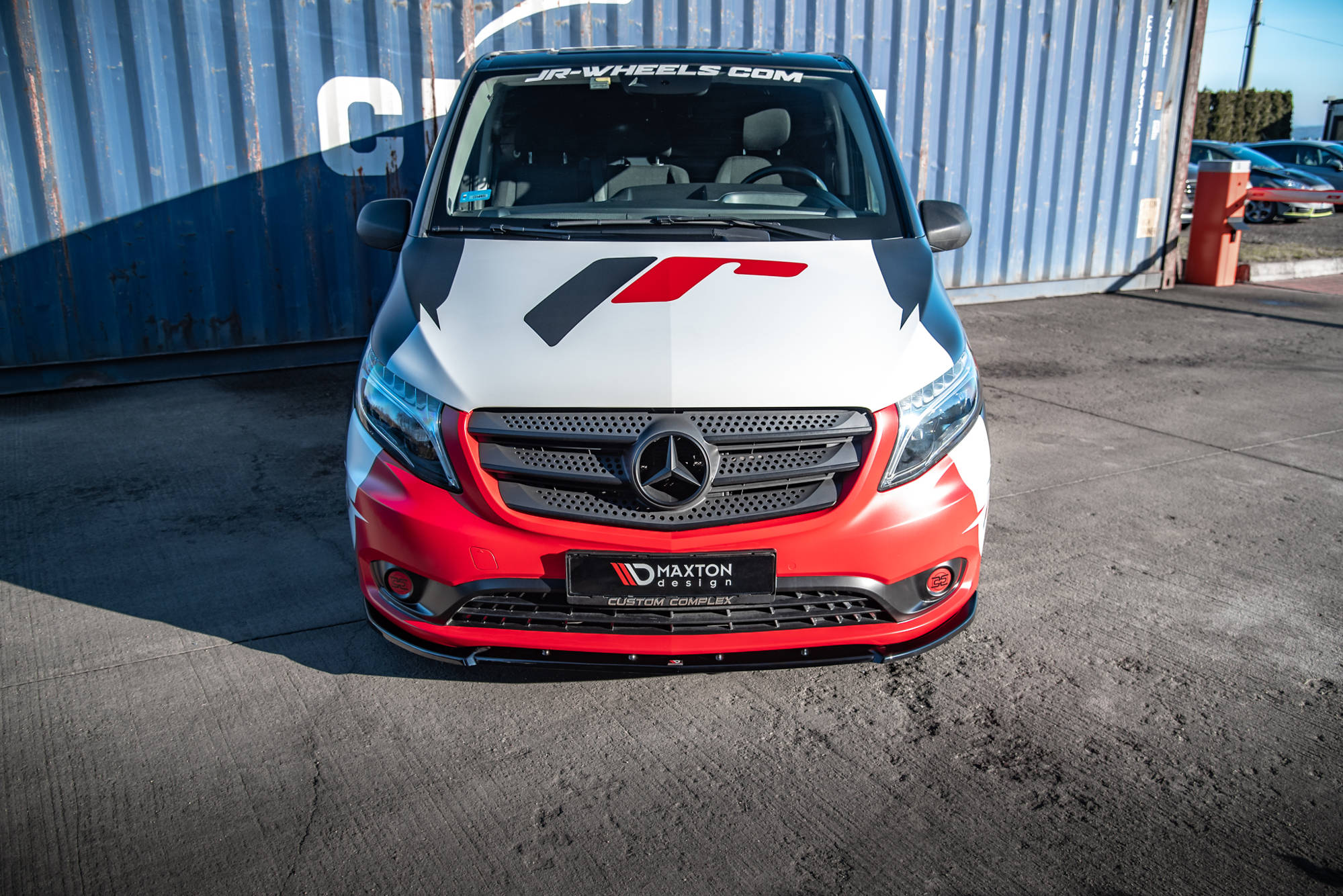 Maxton Design Street+ Spoilerlippe Front Ansatz V.2 passend für Mercedes-Benz Vito W447 Facelift schwarz Hochglanz
