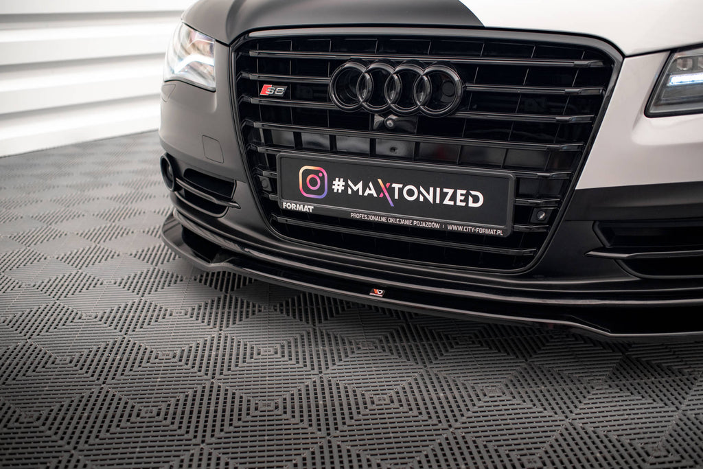 Maxton Design Street+ Spoilerlippe Front Ansatz V.1 passend für Audi S8 D4 schwarz Hochglanz