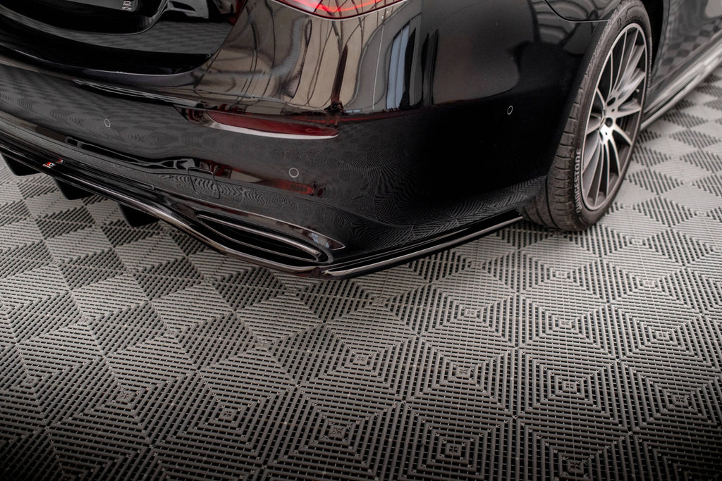 Maxton Design Street+ Mittlerer Diffusor RACE passend für Mercedes-Benz S AMG-Line W223 schwarz Hochglanz