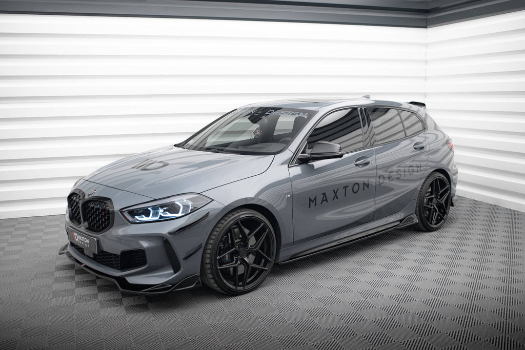 Maxton Design Street+ Seitenschweller Leisten passend für V.3 passend für BMW 1er M-Paket/ M135i / 128ti F40 schwarz Hochglanz
