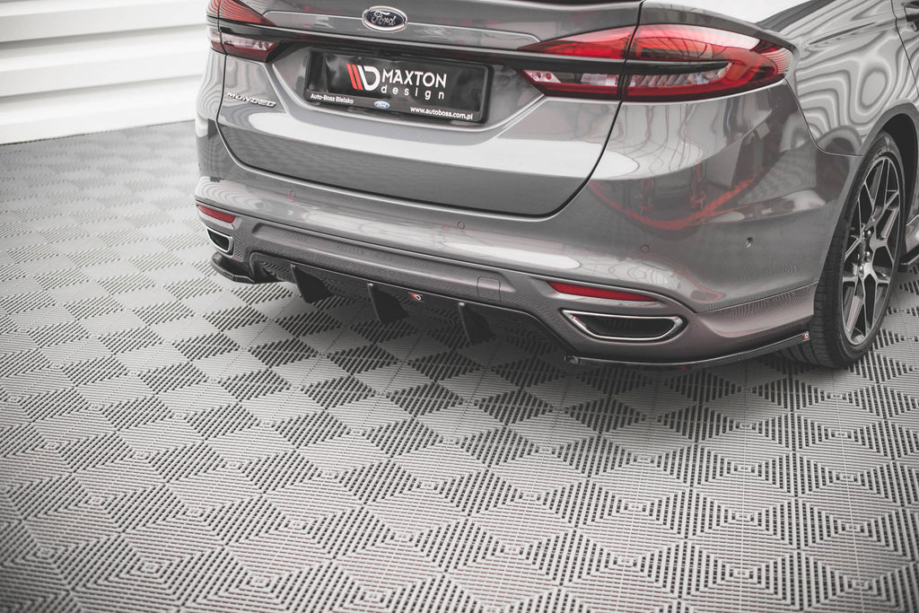 Maxton Design Heck Ansatz Flaps Diffusor V.2 passend für Ford Mondeo ST-Line Mk5 Facelift schwarz Hochglanz