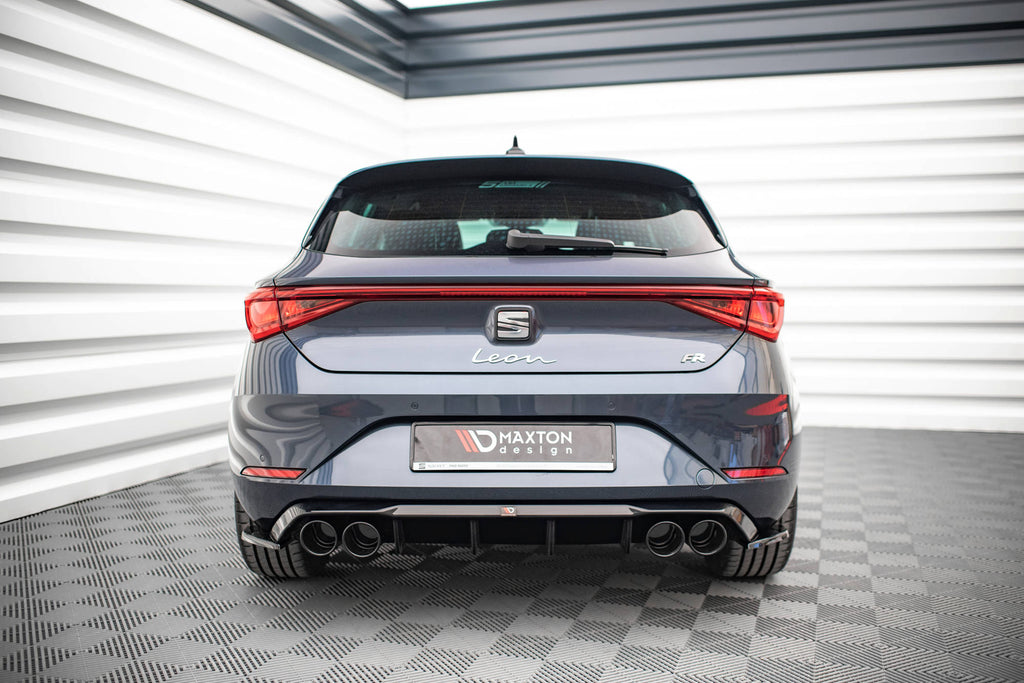 Maxton Design Heck Ansatz Flaps Diffusor passend für Seat Leon FR Hatchback Mk4 schwarz Hochglanz