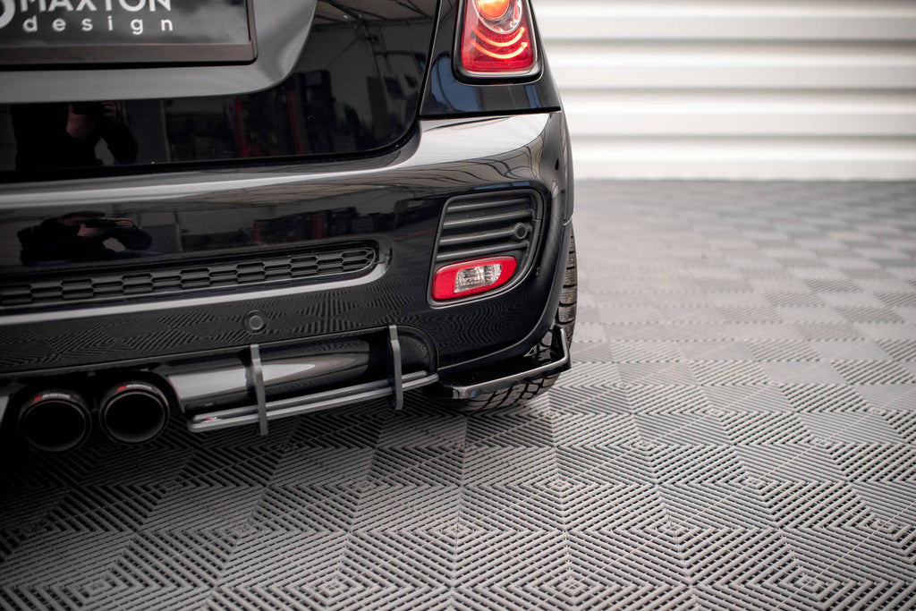Maxton Design Heck Ansatz Flaps Diffusor V.2 passend für Mini Cooper John Cooper Works R56 schwarz Hochglanz