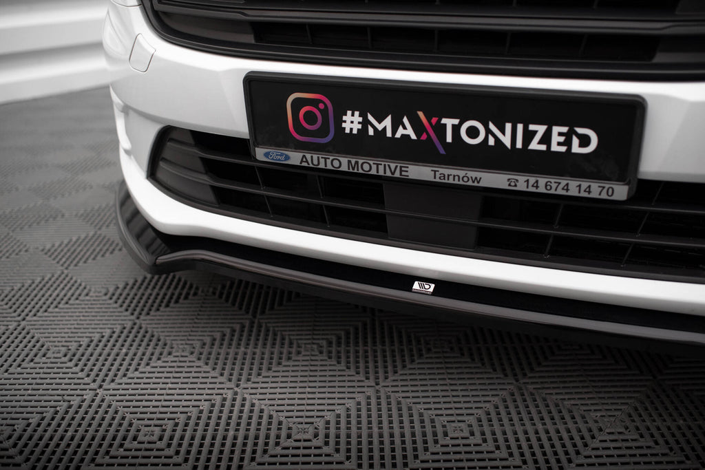 Maxton Design Street+ Spoilerlippe Front Ansatz V.1 passend für Ford Transit Connect Mk2 Facelift schwarz Hochglanz