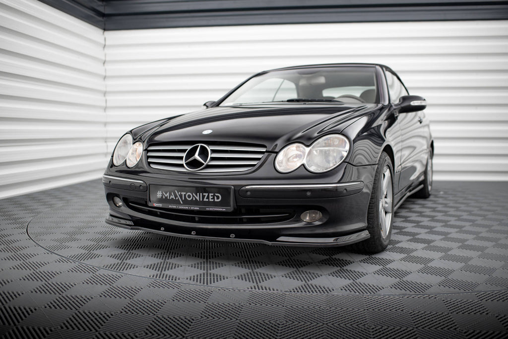 Maxton Design Street+ Spoilerlippe Front Ansatz V.1 passend für MERCEDES CLK W 209 FÜR STANDARD STOßSTANGE schwarz Hochglanz