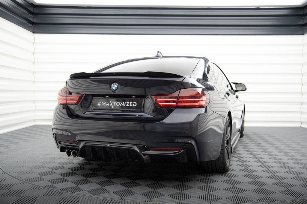 Maxton Design Diffusor Heck Ansatz passend für BMW 4er Coupe / Gran Coupe / Cabrio M-Paket F32 / F36 / F33 (Einzelauspuff li.)