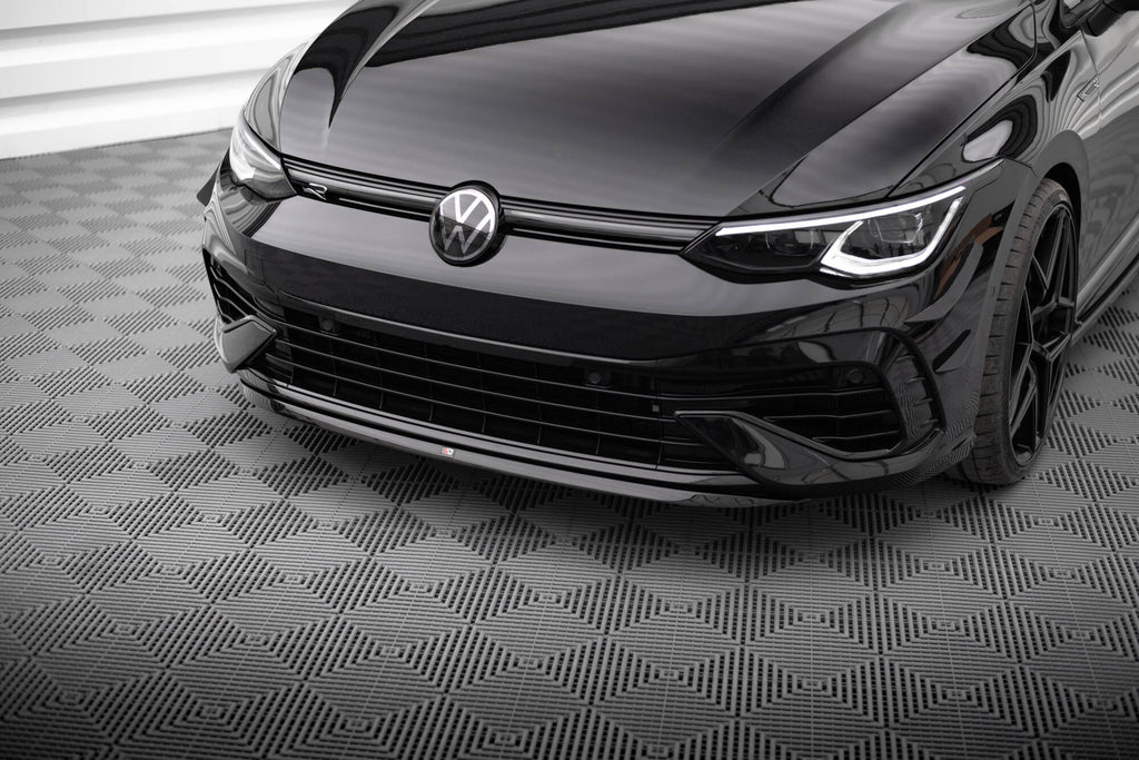 Maxton Design Street+ Spoilerlippe Front Ansatz V.7 passend für VW Golf R Hatchback / Variant Mk8 schwarz Hochglanz
